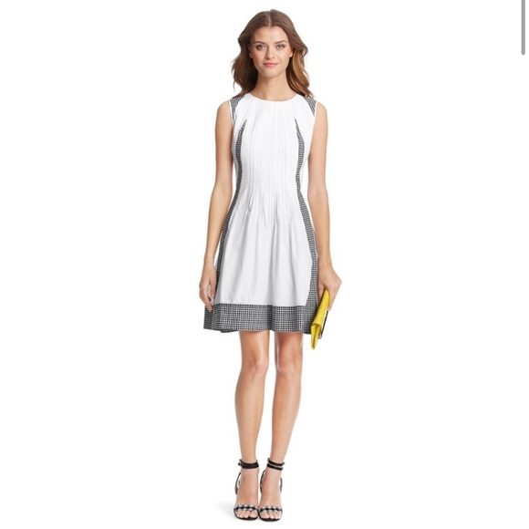 DVF Samella Dress white gingham - Picture 1 of 8